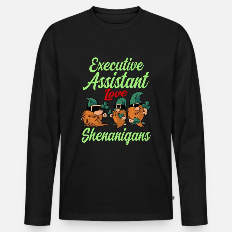 Vorstandsassistentin St. Patrick's Day - Männer Premium Bio Langarmshirt - Schwarz