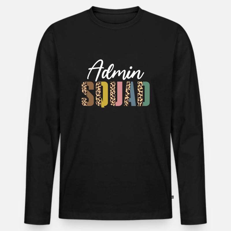 Admin-trupp-leopardenmuster - Männer Premium Bio Langarmshirt - Schwarz