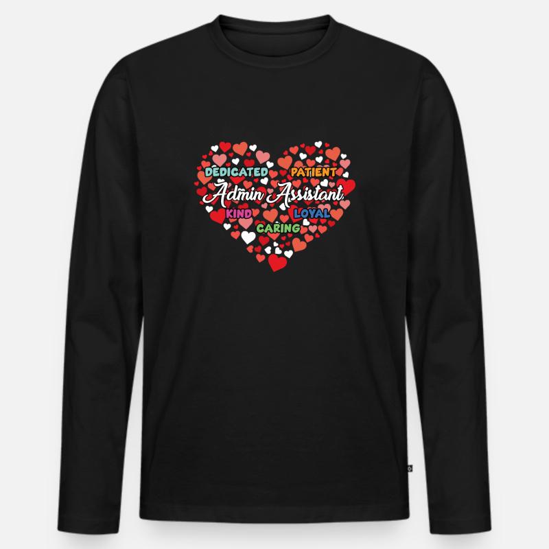 Niedliches Admin-assistent-herz - Männer Premium Bio Langarmshirt - Schwarz