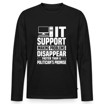 IT Support - Männer Premium Bio Langarmshirt - Schwarz - Vorne - Nico (187cm)