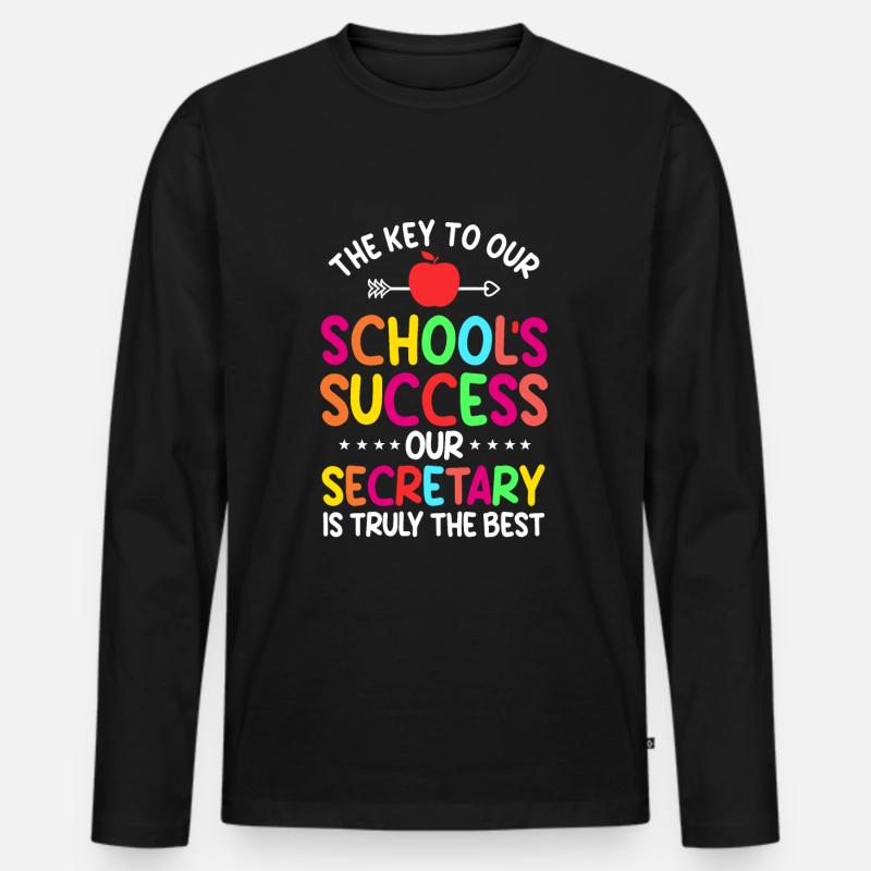 Schulsekretärin - Männer Premium Bio Langarmshirt - Schwarz