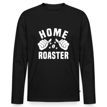 Home Röster - Männer Premium Bio Langarmshirt - Schwarz - Vorne - Nico (187cm)