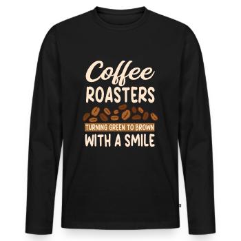 Great Coffee Roasting Outfit - Men's Premium Organic Long Sleeve Shirt - black - Front - Nico (187cm)