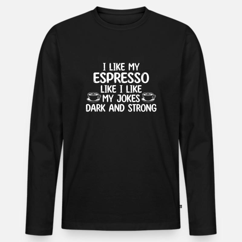 Espresso - Männer Premium Bio Langarmshirt - Schwarz