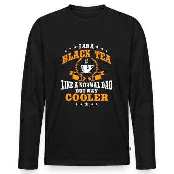 Black tea dad for Father's Day - Men's Premium Organic Long Sleeve Shirt - black - Front - Nico (187cm)