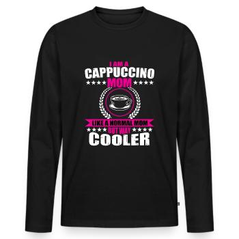 Cappuccino Mama Design - Men's Premium Organic Long Sleeve Shirt - black - Front - Nico (187cm)