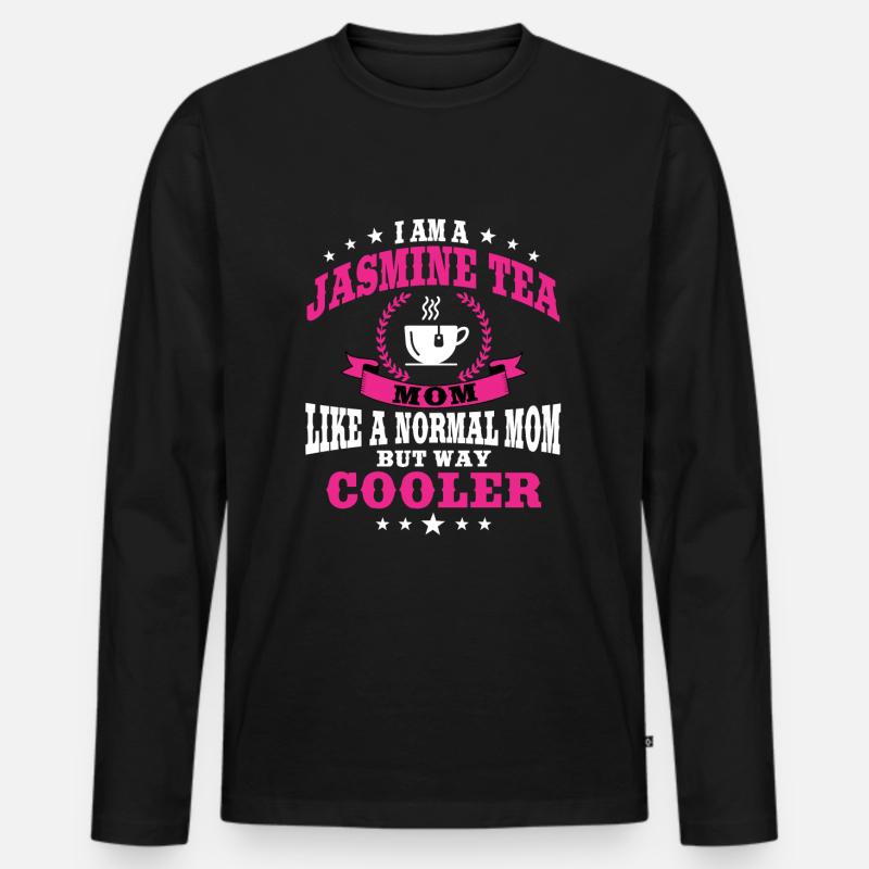 Lustiges Jasmin-Tee Mama - Männer Premium Bio Langarmshirt - Schwarz