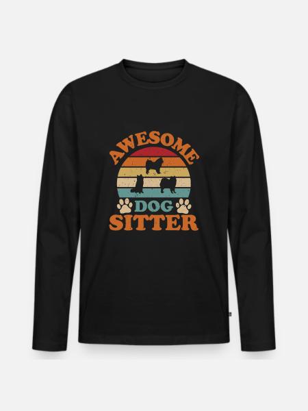 Dog sitter - Men's Premium Organic Long Sleeve Shirt - black