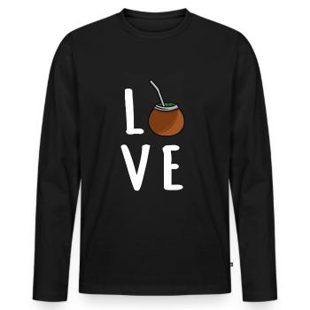 Yerba mate tea - Men's Premium Organic Long Sleeve Shirt - black - Front - Nico (187cm)