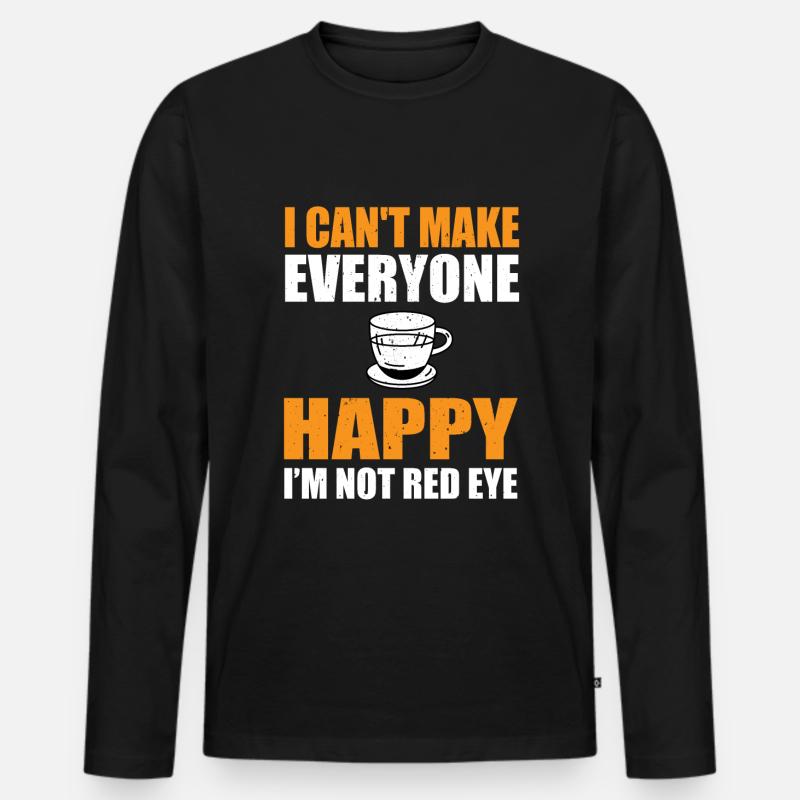 Red Eye Kaffee - Männer Premium Bio Langarmshirt - Schwarz