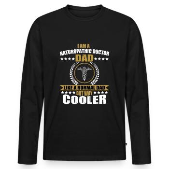Funny naturopathic doctor dad for men - Men's Premium Organic Long Sleeve Shirt - black - Front - Nico (187cm)