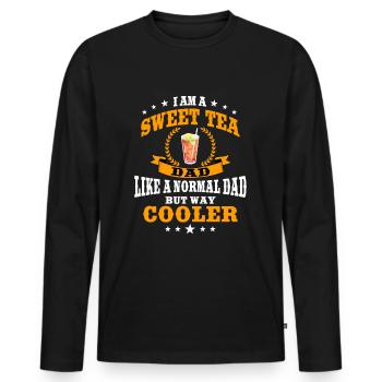 Drôle de thé sucré Daddy Outfit Hommes - T-shirt manches longues Premium bio Homme - noir - Devant - Nico (187cm)