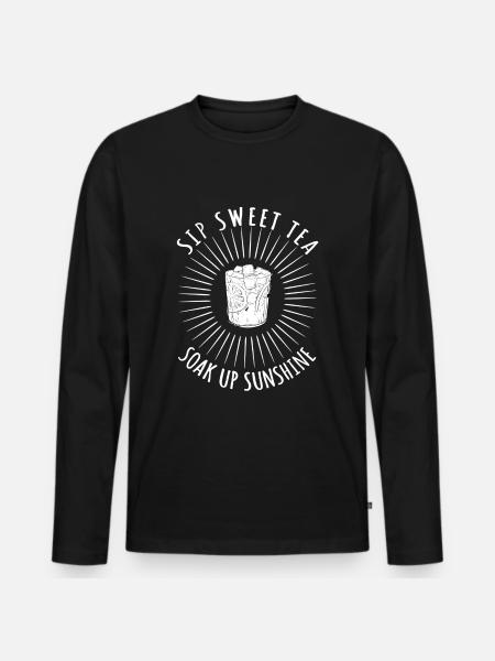 Süsser Tee - Männer Premium Bio Langarmshirt - Schwarz