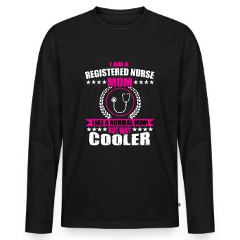 Infirmière autorisée Fête des mères - T-shirt manches longues Premium bio Homme - noir - Devant - Nico (187cm)
