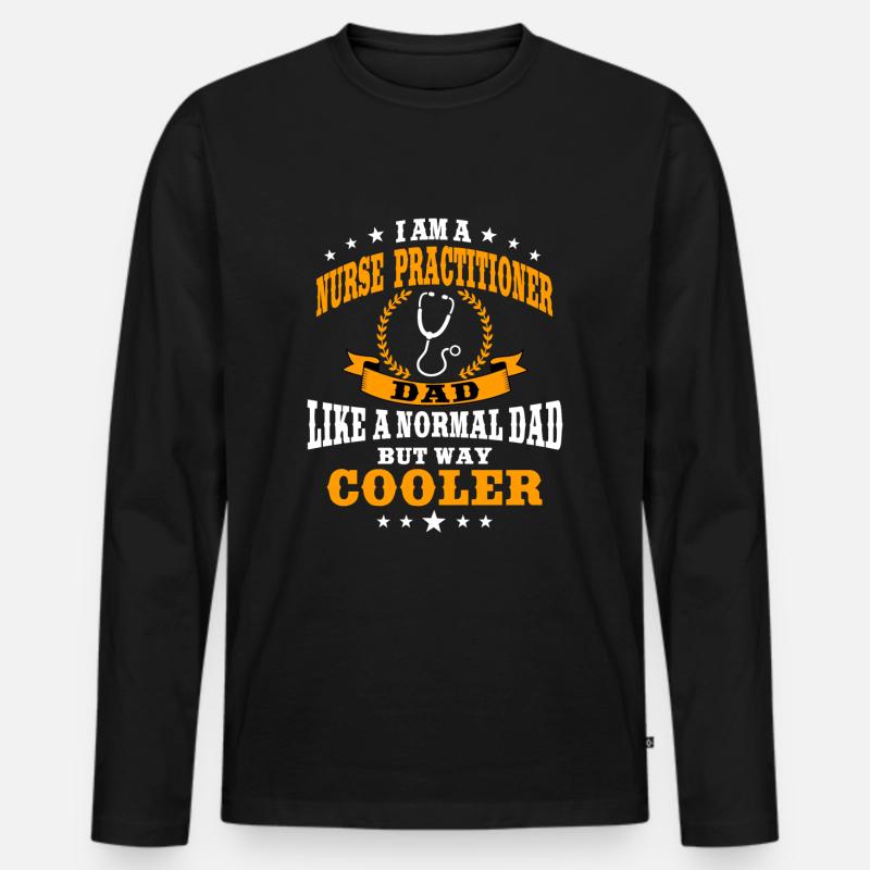 Krankenschwester Papa - Männer Premium Bio Langarmshirt - Schwarz
