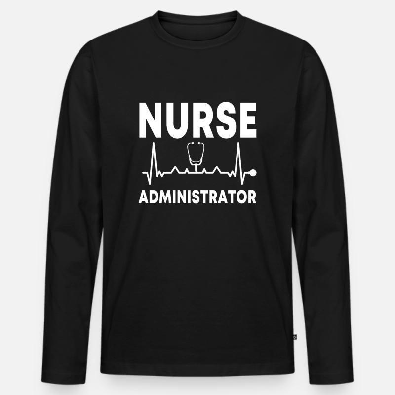 Pflegemanager - Männer Premium Bio Langarmshirt - Schwarz