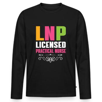 Licensed Practical Nurse - Men's Premium Organic Long Sleeve Shirt - black - Front - Nico (187cm)