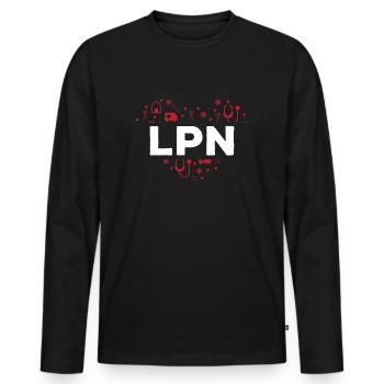 Licensed Practical Nurse - Men's Premium Organic Long Sleeve Shirt - black - Front - Nico (187cm)