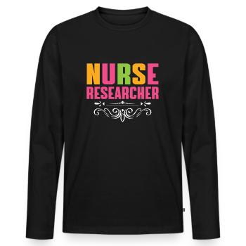 Chercheur en sciences infirmières Outfit Recherche en sciences infirmières - T-shirt manches longues Premium bio Homme - noir - Devant - Nico (187cm)