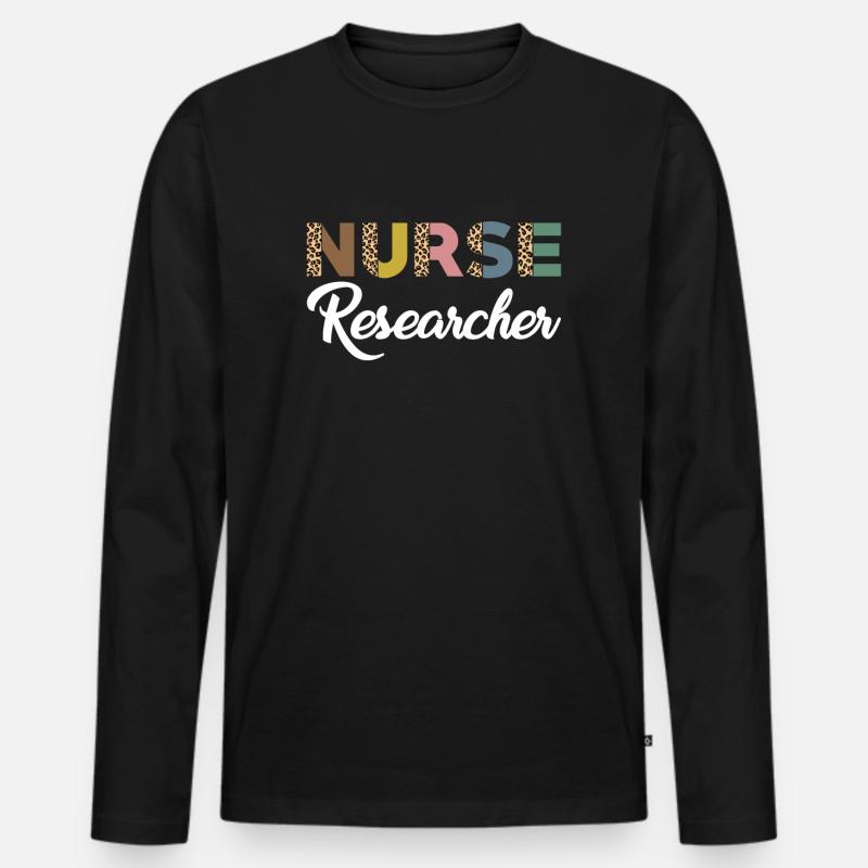 Pflegewissenschaftler Leopardenmuster - Männer Premium Bio Langarmshirt - Schwarz
