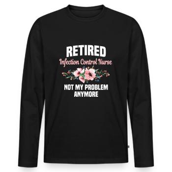 Retired Hygiene Nurse - Men's Premium Organic Long Sleeve Shirt - black - Front - Nico (187cm)