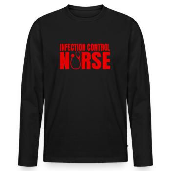 Hygiene Nurse Gift - Men's Premium Organic Long Sleeve Shirt - black - Front - Nico (187cm)