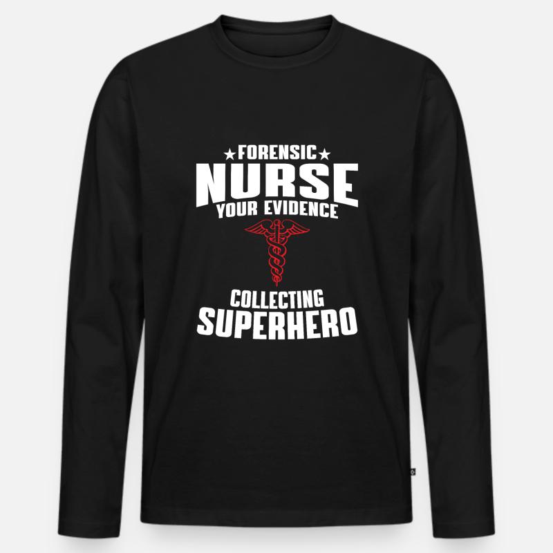Forensische Krankenschwester Geschenk - Männer Premium Bio Langarmshirt - Schwarz