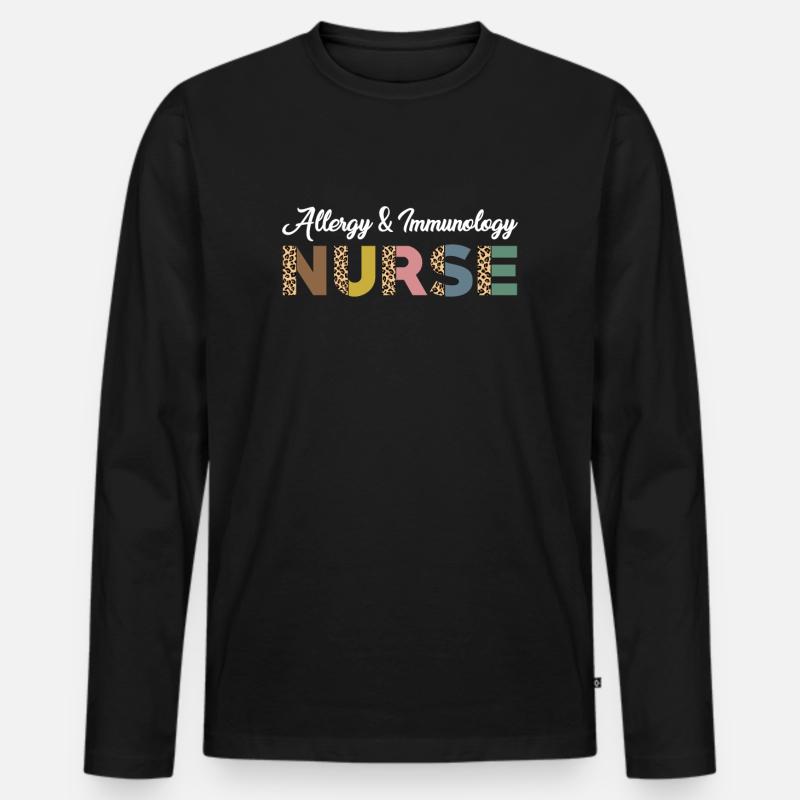 Allergie- und Immunologie Krankenschwester - Männer Premium Bio Langarmshirt - Schwarz