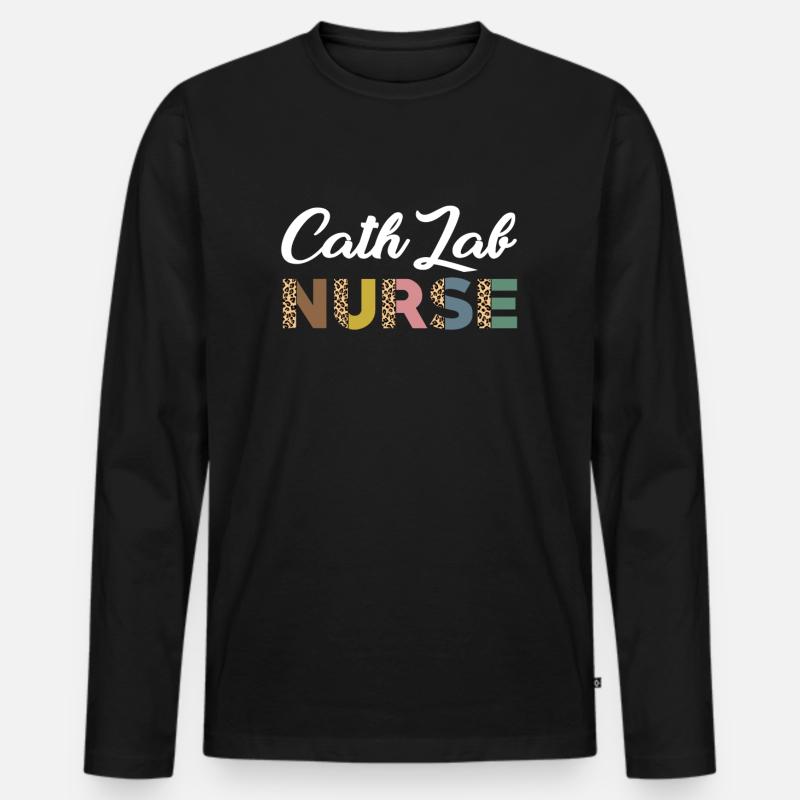 Süsses Design Der Katheterlaborschwester - Männer Premium Bio Langarmshirt - Schwarz