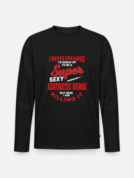 Funny Aesthetic Nurse Cosmetic - Men's Premium Organic Long Sleeve Shirt - black