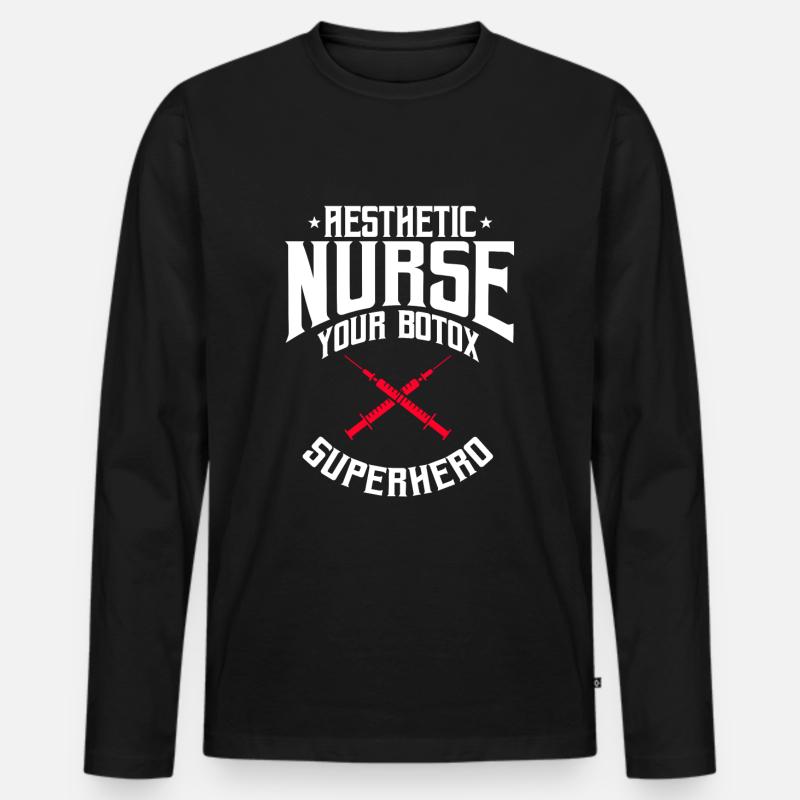 Ästhetische Krankenschwester Spruch - Männer Premium Bio Langarmshirt - Schwarz