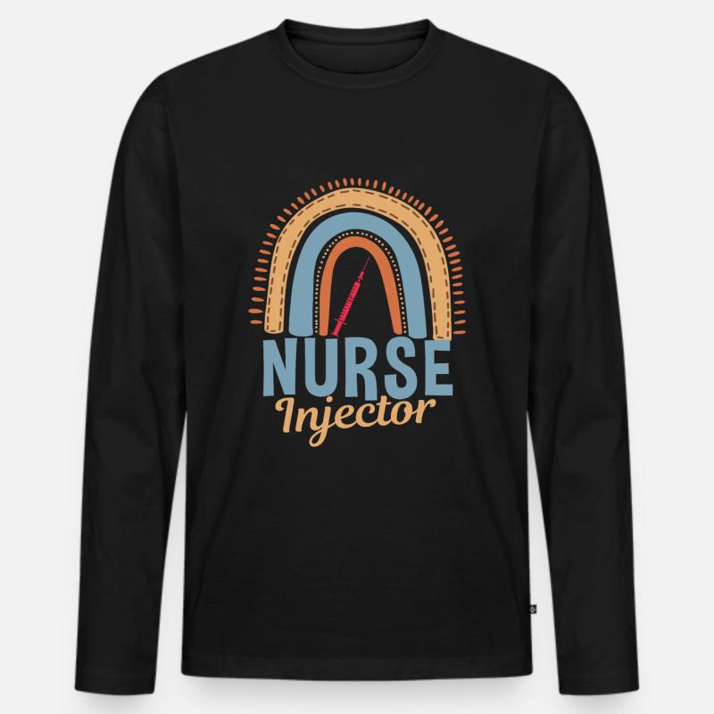 Ästhetikschwester Regenbogen - Männer Premium Bio Langarmshirt - Schwarz