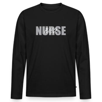 Burn nurse - Men's Premium Organic Long Sleeve Shirt - black - Front - Nico (187cm)