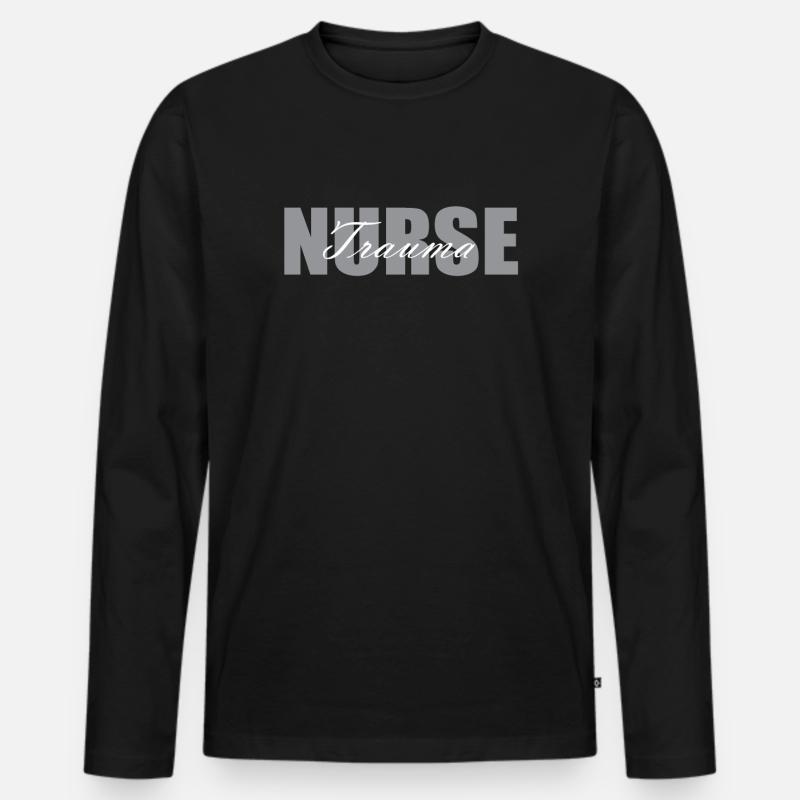 Trauma Krankenschwester Motiv - Männer Premium Bio Langarmshirt - Schwarz