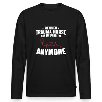 Retired accident nurse - Men's Premium Organic Long Sleeve Shirt - black - Front - Nico (187cm)