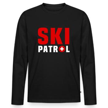 Sauvetage des pistes - T-shirt manches longues Premium bio Homme - noir - Devant - Nico (187cm)
