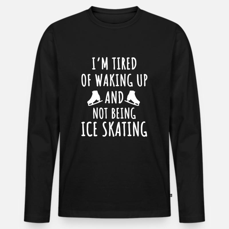 Lustiges Eiskunstlaufen Geschenk - Männer Premium Bio Langarmshirt - Schwarz