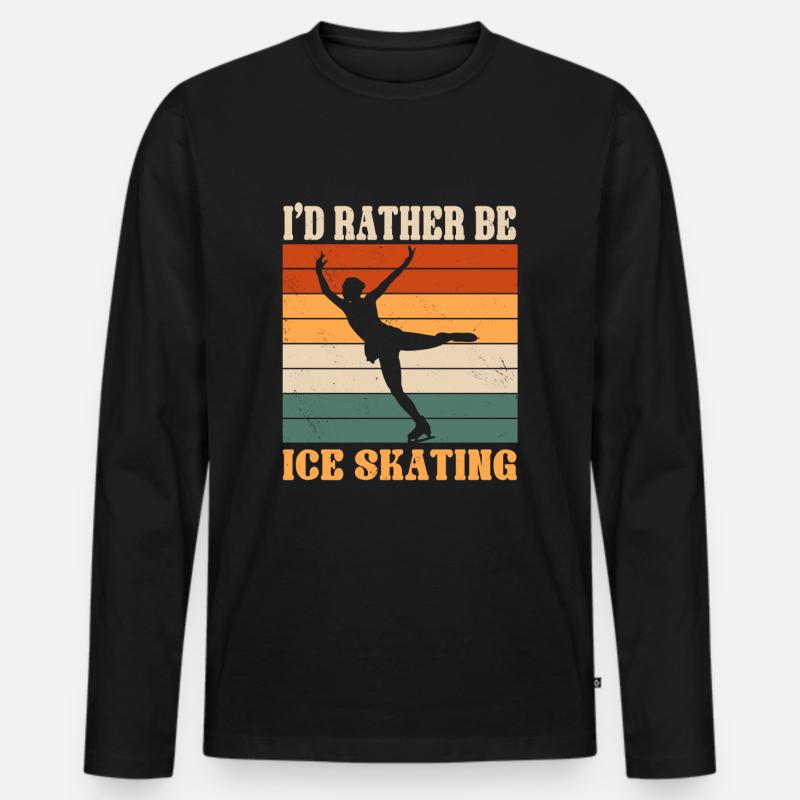 Eislaufen - Männer Premium Bio Langarmshirt - Schwarz