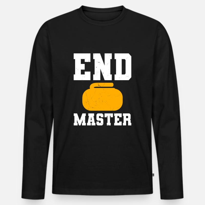 Endmaster - Curling Design - Männer Premium Bio Langarmshirt - Schwarz