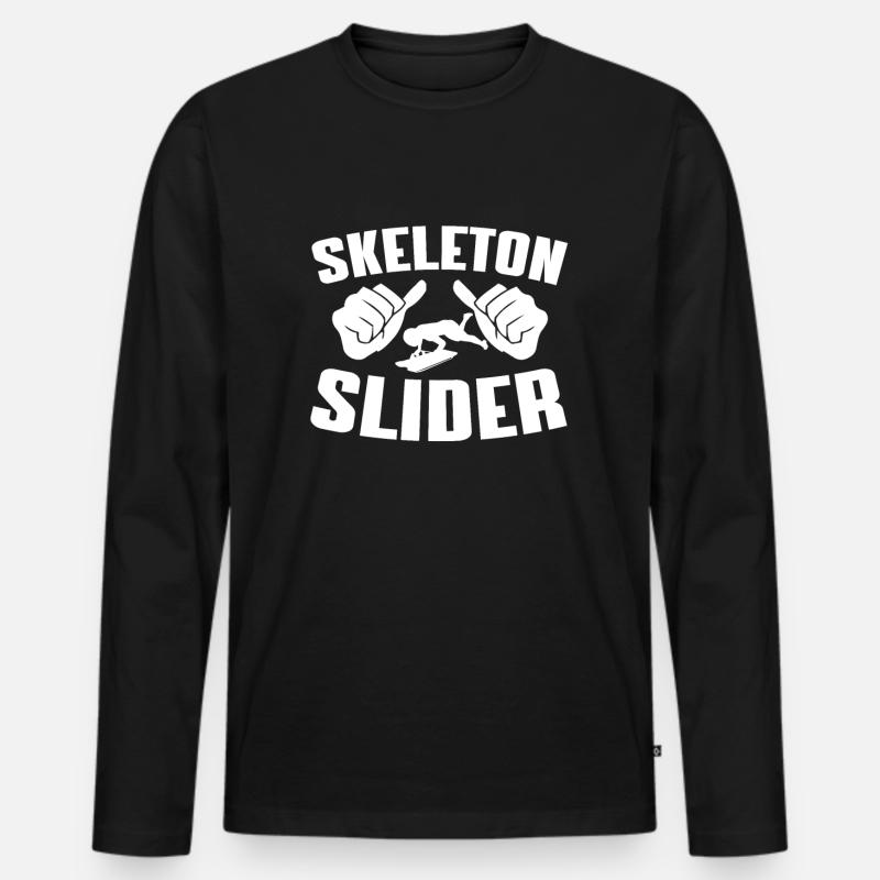 Skeletonfahrer - Männer Premium Bio Langarmshirt - Schwarz