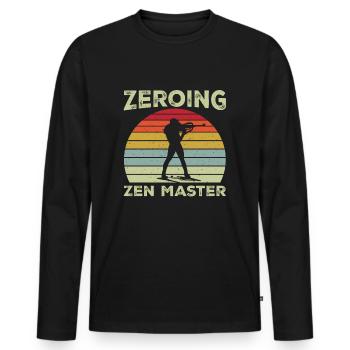 Biathlon Zeroing Zen Master - Men's Premium Organic Long Sleeve Shirt - black - Front - Nico (187cm)