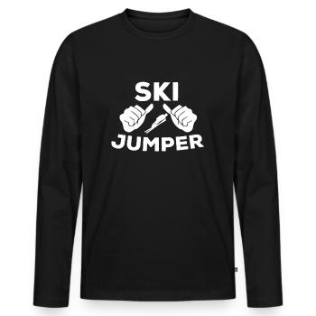 Ski jumper - Men's Premium Organic Long Sleeve Shirt - black - Front - Nico (187cm)