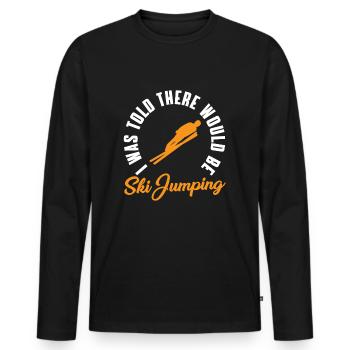Drôle d’humour de saut à ski - T-shirt manches longues Premium bio Homme - noir - Devant - Nico (187cm)