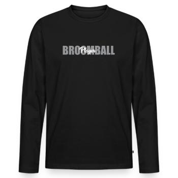 Broomball Player Briefing - Men's Premium Organic Long Sleeve Shirt - black - Front - Nico (187cm)