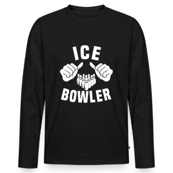 Ice Bowler - Men's Premium Organic Long Sleeve Shirt - black - Front - Nico (187cm)