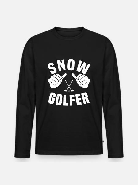 Snow Golfer T-Shirt - Men's Premium Organic Long Sleeve Shirt - black