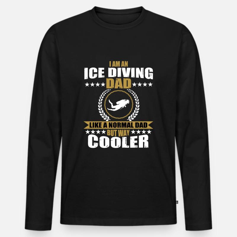 Lustiger Eistaucher Papa - Männer Premium Bio Langarmshirt - Schwarz