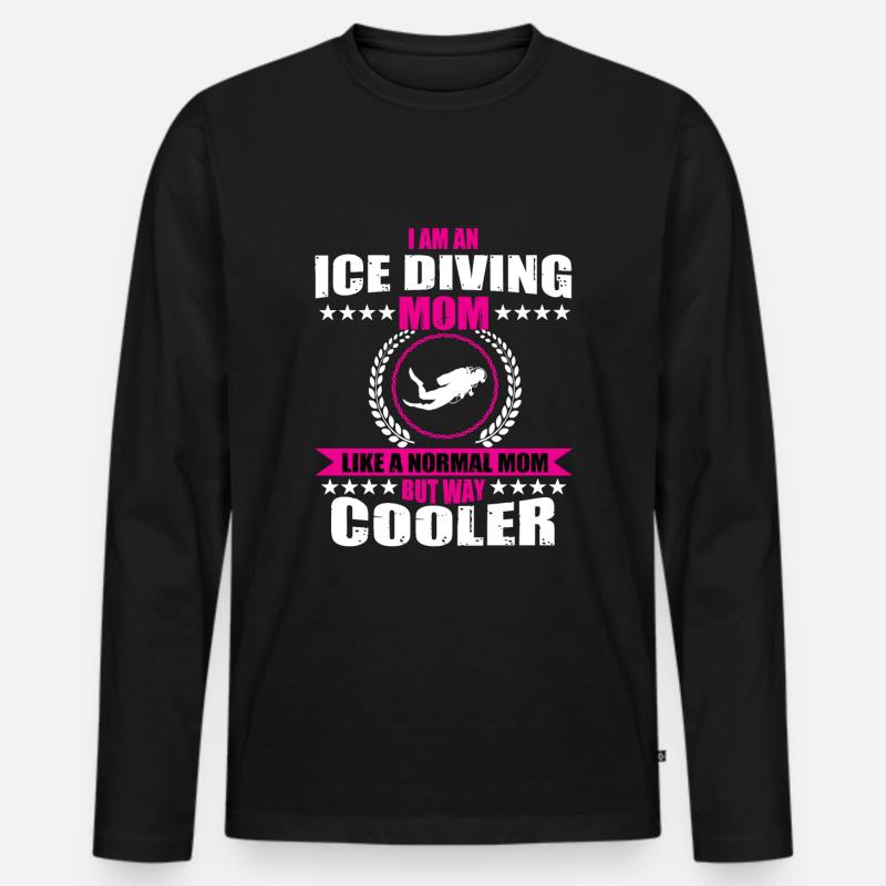 Lustige Eistaucherin Mama - Männer Premium Bio Langarmshirt - Schwarz