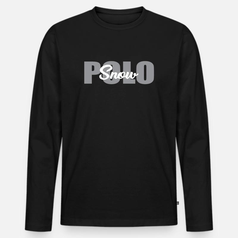 Snow Polo - Männer Premium Bio Langarmshirt - Schwarz