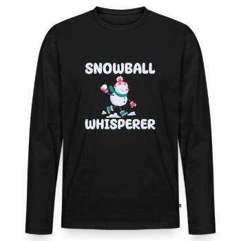 Snowball Whisperer - Men's Premium Organic Long Sleeve Shirt - black - Front - Nico (187cm)